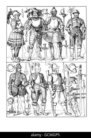 XVI-XVII century, armors and weapons Stock Photo