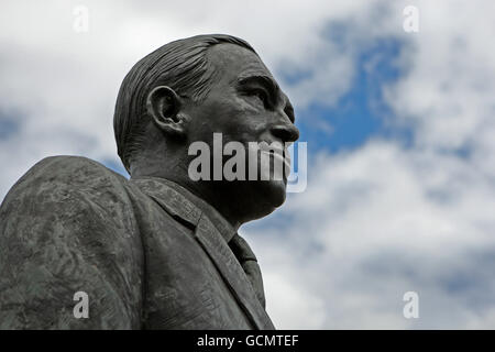 The statue of Sir Alf Ramsey outside the Portman Road stadium in ...