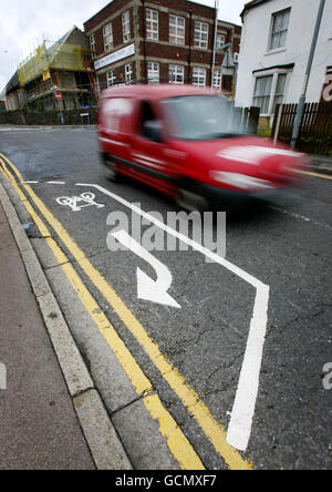 Cycle lane in Margate Stock Photo