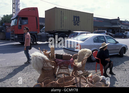 a highway reststop outside the city of constanta on the Black sea in Romania in east europe. Stock Photo