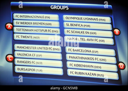 Soccer - UEFA Champions League Draw - Grimaldi Forum. Champions League draw Stock Photo