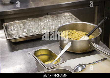 Cooking a Pasta Risotto at Crillon-le-Brave Stock Photo