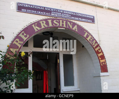 The scene at a Hare Krishna temple in Leicester after an explosion today. Stock Photo