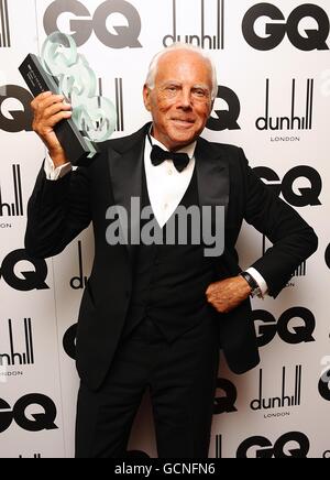 Giorgio armani with his designer of the year award hi res stock