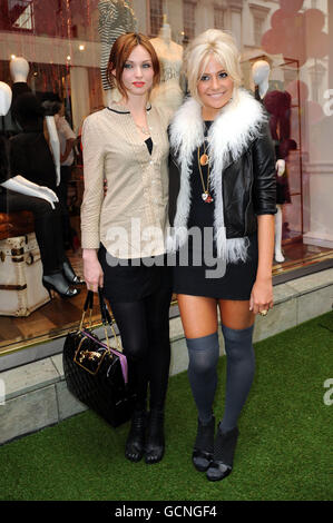 Pixie Lott, (right), and Sophie Ellis Bextor at Juicy Couture to host Fashion's Night Out at the designer's Bruton Street store, London. Stock Photo
