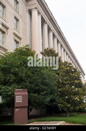 Front of Internal Revenue Service Building in Washington DC showing ...