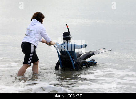 Philippe Croizon Channel swim Stock Photo