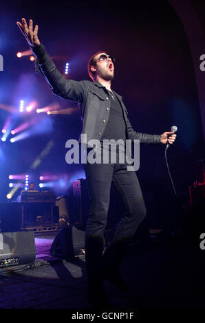Tom Meighan of Kasabian performs on stage at the O2 Academy Brixton in South London. Stock Photo