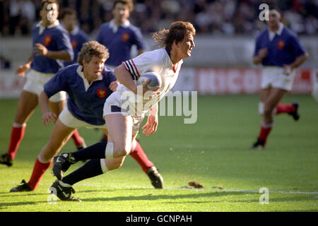 Rugby Union - World Cup - Quarter Final - France v England - Parc des Princes - 1991 Stock Photo