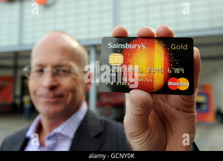 Sainsbury's new Gold Credit Card launch Stock Photo