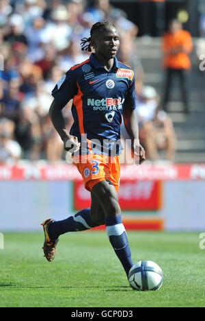 Soccer - French Premiere Division - Montpellier v Caen - Stade de la Mosson. Mapou Yanga-Mbiwa, Montpellier Stock Photo