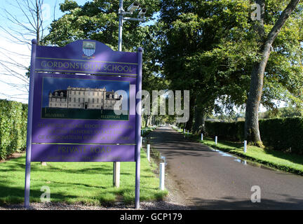 A general view of the entrance to Gordonstoun School, where a new sports hall was opened by Britain's Queen Elizabeth II today. Stock Photo