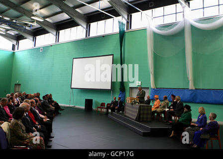 Queen opens sports hall at Gordonstoun School Stock Photo