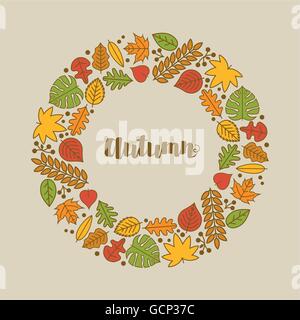 Colorful autumn leaves frame. Vector illustration Stock Vector Image ...