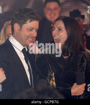 Ultimate Big Brother winner, Brian Dowling, with presenter Davina McCall after leaving the house at Elstree Studios in Borehamwood, Hertfordshire. Stock Photo