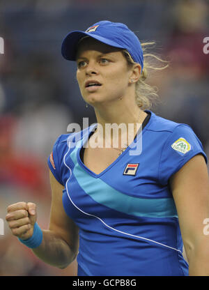 Belgium's Kim Clijsters celebrates victory over Czech Republic's Andrea ...