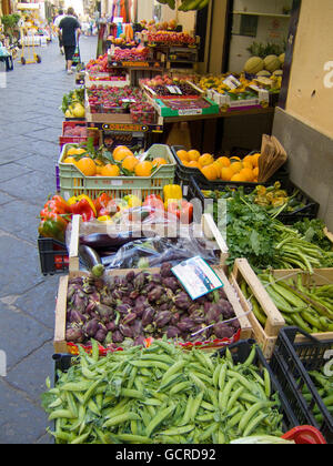 Fruit and vegetables on sale in the streets of Sorrento, near Naples, Italy Stock Photo