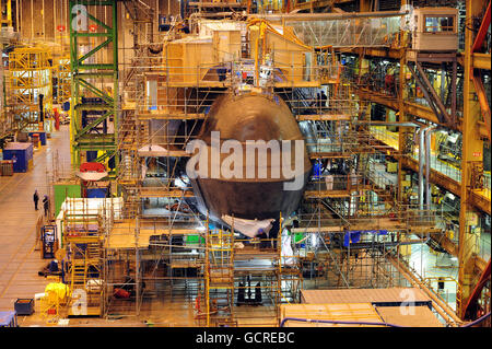 Construction of the Ambush submarine at the BAE Systems in Barrow-in Furness. Stock Photo