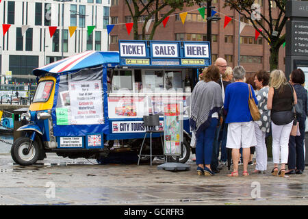 Tuk Tuk sales office on Albert Dock, Liverpool, Merseyside, UK Stock Photo