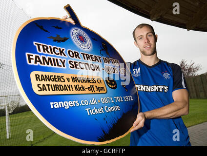 SPECIAL PICTURE - RELEASED EXCLUSIVELY THROUGH THE PRESS ASSOCIATION FOR USE BY NATIONAL AND REGIONAL NEWSPAPERS - UK & IRELAND ONLY. NO SALES. Rangers' Steven Whittaker promotes Trick Or Treat in the family section for tomorrows match against Inverness Caledonian Thistle. Stock Photo