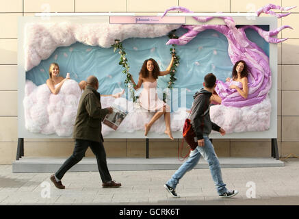 Johnson's World of Softness pop up billboard Stock Photo