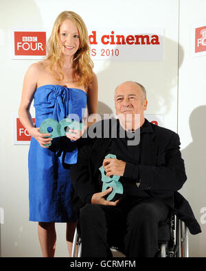 Film director Bernado Bertolucci, who was awarded a Lifetime Achievement award is seen with actress Leonie Benesch, who was awarded the BBC Four World Cinema Award 2010 for Best Foreign Language Film, The White Ribbon, at the BBC Four World Cinema Awards 2010 at the BFI on London's Southbank.