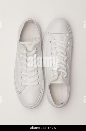 White sneakers on a white background Stock Photo