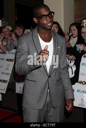 Tinie Tempah arriving for the 2010 Mobo Awards, at the Echo Arena, Monarchs Quay, Albert Dock, Liverpool. Stock Photo