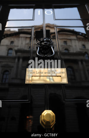 Number 10 Downing Street. Number 10 Downing Street, front door, London. Stock Photo