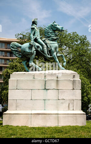 Bronze sculpture of General George Patton at West Point Military Stock