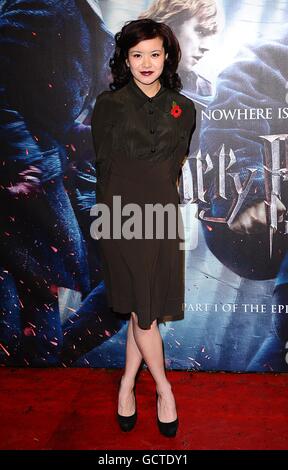 Katie Leung arriving for the World Premiere of Harry Potter and The Deathly Hallows : Part One, at the Odeon West End, Leicester Square, London. Stock Photo