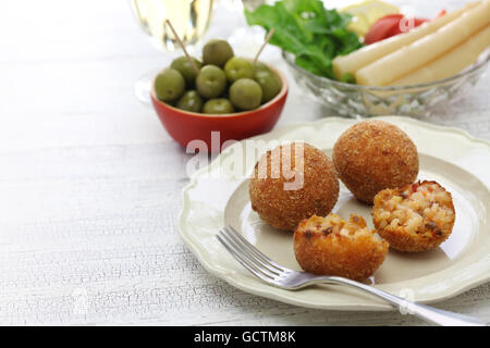 arancini di riso, fried risotto rice balls, italian sicilian food Stock Photo