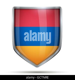 Shield with flag Armenia Stock Vector