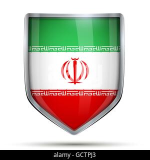 Shield with flag Iran Stock Vector