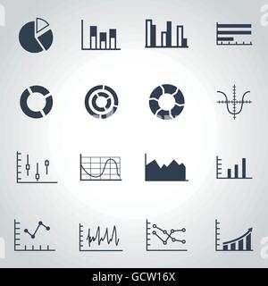Vector black diagrams icons set on white background Stock Vector Image ...