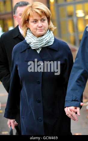 Chief Inspector Kim Molloy, 44, from Nottinghamshire Police, leaves Derby Crown Court where she is accused of shoplifting make-up. Stock Photo