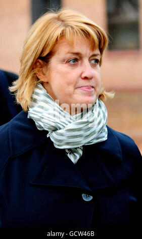 Chief Inspector Kim Molloy, 44, from Nottinghamshire Police, leaves Derby Crown Court where she is accused of shoplifting make-up. Stock Photo