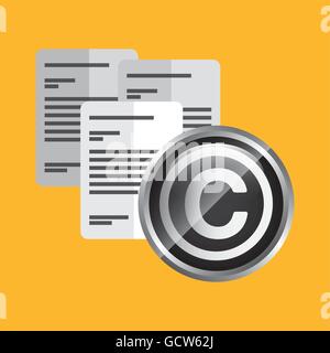 Document icon. Copyright design. Vector graphic Stock Vector