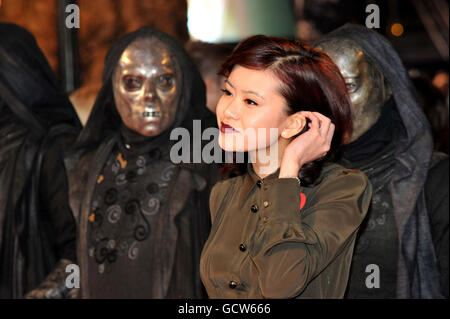 Katie Leung, who stars as Cho Chang, arrives for the world premiere of Harry Potter and the Deathly Hallows. Stock Photo