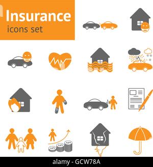 Insurance Icons Set Stock Vector Image & Art - Alamy