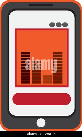 smartphone bars sound icon Stock Vector