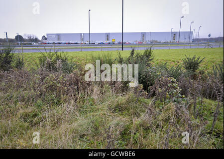 A general view of the Amazon distribution centre, Swansea, Wales. Stock Photo