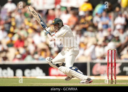 Cricket - 2010 Ashes Series - Second Test Match - Day One - England v Australia - Adelaide Oval. Australia's Michael Hussey bats during the second Ashes Test at the Adelaide Oval in Adelaide, Australia. Stock Photo