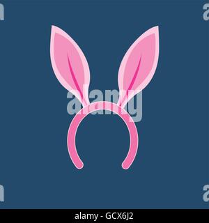 Vector illustration of icon the rabbit ears headdress Stock Vector