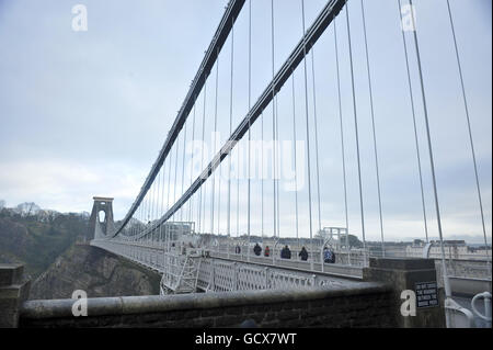 A view of the Clifton Suspension Bridge in Bristol, as detectives will be examining CCTV footage from cameras mounted on the bridge to try to trace the last movements of Joanna Yeates, who Avon and Somerset Police have said was strangled. Stock Photo