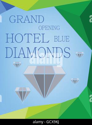 Abstract design for diamond hotel grand opening. Digital vector image Stock Vector