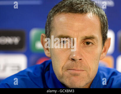 SPECIAL PICTURE - RELEASED EXCLUSIVELY THROUGH THE PRESS ASSOCIATION FOR USE BY NATIONAL AND REGIONAL NEWSPAPERS - UK & IRELAND ONLY. NO SALES Rangers captain David Weir during a press conference at Ibrox, Glasgow. Stock Photo