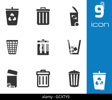 trash icon, black vector sign with editable strokes, concept ...