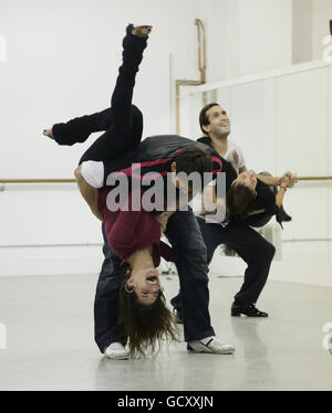 Gavin Henson and dancing partner Katya Virshilas (left), and Jimi Mistry with Flavia Cacace during group rehearsals for Strictly Come Dancing, at Pineapple Dance Studios in Covent Garden, central London. Stock Photo