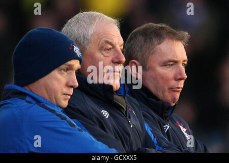 Soccer - Clydesdale Bank Scottish Premiership - Inverness Caledonian Thistle v Rangers - Tulloch Caledonian Stadium. L-R: Rangers' Kenny McDowall, manager Walter Smith and Ally McCoist Stock Photo